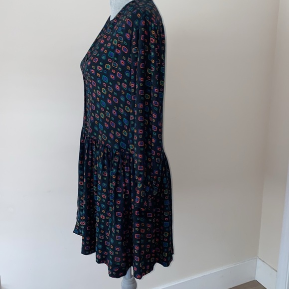 Vintage Gypsy Pier 1 Clothing Long Sleeve Geometric 80’s Print Mini Dress Size S - Picture 6 of 12